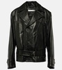Studded leather biker jacket