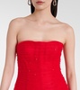 Embellished strapless tulle gown