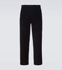 Sequined cotton corduroy straight pants
