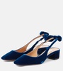 Very Bow Tie 35 velvet slingback pumps