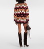 Kaleidoscopic Chevron cotton-blend cardigan