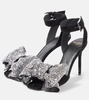 Ruby 95 embellished bow-detail suede pumps