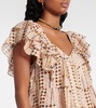 Madrana printed ruffled cotton blouse