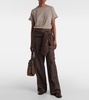 Knitted cashmere and silk-blend T-shirt