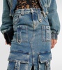 Denim midi skirt