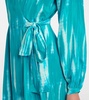 Tie-dye silk wrap dress