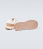 Leather-trimmed sneakers