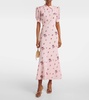 Embellished silk midi dress