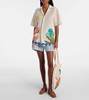 Splash embroidered crochet cotton shirt