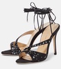 Embellished silk satin sandals