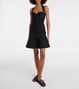Ribbed-knit halterneck minidress