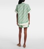 Olive printed cotton and silk shirt