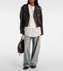 Leather biker jacket