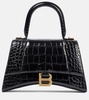 Hourglass XS croc-effect leather crossbody bag