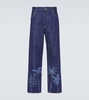 Jungle printed straight jeans