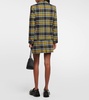 Checked wool-blend blazer