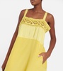 Lace-trimmed silk-blend midi dress