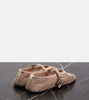 Metallic mesh ballet flats