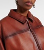 Leather bomber jacket 