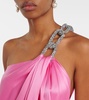 Falabella chain-detail satin gown