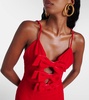 Bow-detail velvet gown
