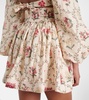 Floral linen miniskirt