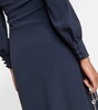 Collared silk-blend midi dress
