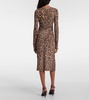 Leopard-print midi dress