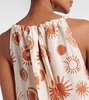 Ibiza printed linen and cotton maxi dress