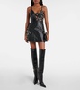 Studded leather minidress