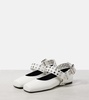 Embellished leather ballet flats