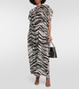 Zebra-print cotton maxi dress