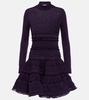Ruffle virgin wool minidress