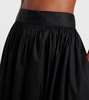 Gathered cotton maxi skirt
