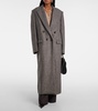 Double-breasted wool and silk-blend coat