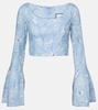 Limoncillo Lymanopoda floral linen crop top