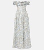 Espliego ruffled floral linen maxi dress