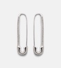 Extra Large Safety Pin 18kt white gold earrings with diamonds