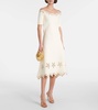 Melly scalloped crepe midi skirt