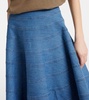 Grace paneled denim midi skirt