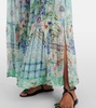 Crystal-embellished silk maxi dress