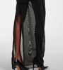 Ruched sheer mesh maxi dress