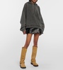 Cropped cotton hoodie