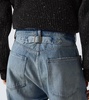 Distressed mid-rise wide-leg jeans