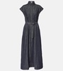 Belted denim maxi dress 
