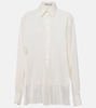Open-knit fringed shirt