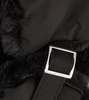 Faux fur-trimmed hat