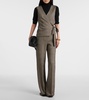 Adige houndstooth wool-blend wrap top