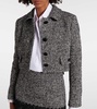 Cropped wool-blend tweed jacket