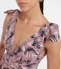 Tiered cotton-blend midi dress